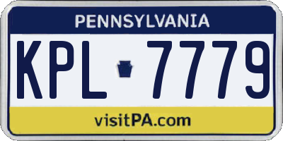 PA license plate KPL7779