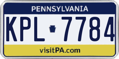 PA license plate KPL7784