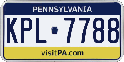 PA license plate KPL7788
