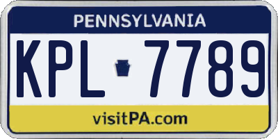 PA license plate KPL7789