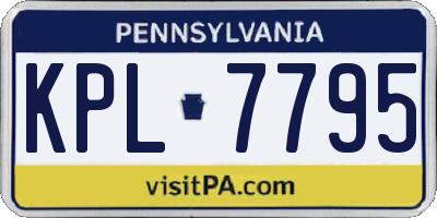 PA license plate KPL7795