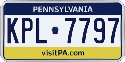 PA license plate KPL7797