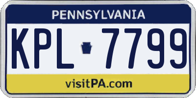 PA license plate KPL7799