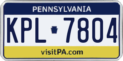 PA license plate KPL7804