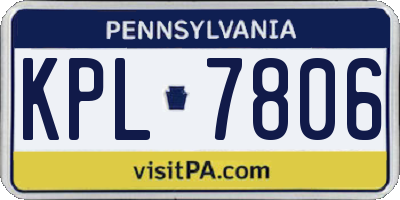 PA license plate KPL7806