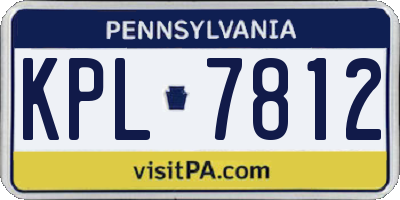 PA license plate KPL7812