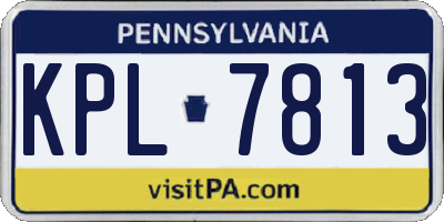 PA license plate KPL7813