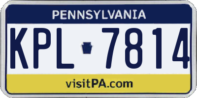 PA license plate KPL7814