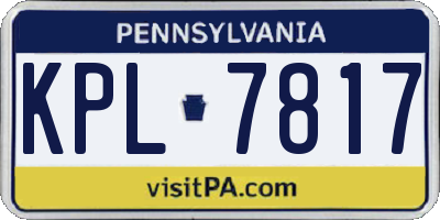 PA license plate KPL7817