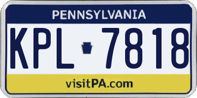 PA license plate KPL7818