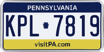 PA license plate KPL7819