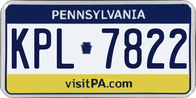 PA license plate KPL7822
