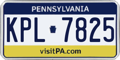 PA license plate KPL7825