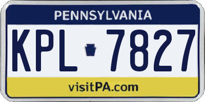 PA license plate KPL7827