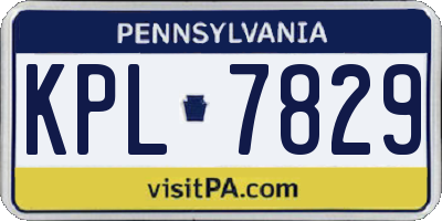 PA license plate KPL7829