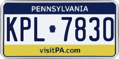 PA license plate KPL7830
