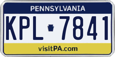 PA license plate KPL7841