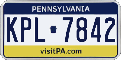 PA license plate KPL7842