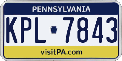 PA license plate KPL7843
