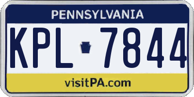 PA license plate KPL7844