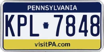 PA license plate KPL7848