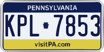 PA license plate KPL7853