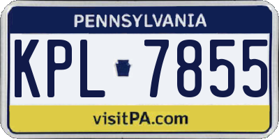 PA license plate KPL7855