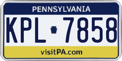 PA license plate KPL7858
