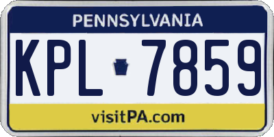 PA license plate KPL7859