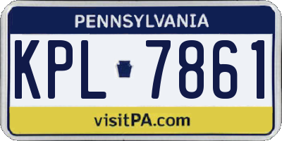 PA license plate KPL7861