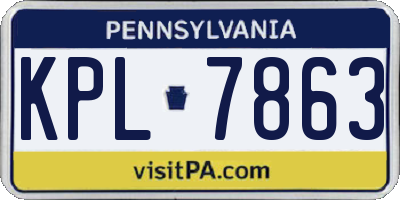 PA license plate KPL7863