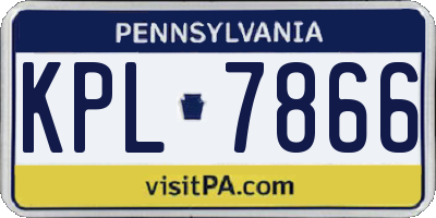 PA license plate KPL7866