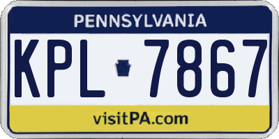 PA license plate KPL7867