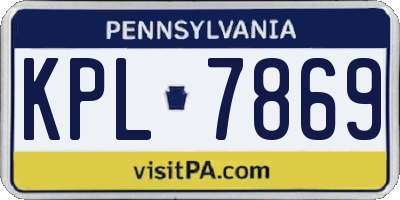 PA license plate KPL7869