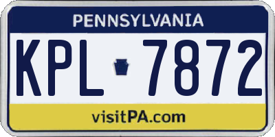 PA license plate KPL7872