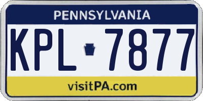 PA license plate KPL7877