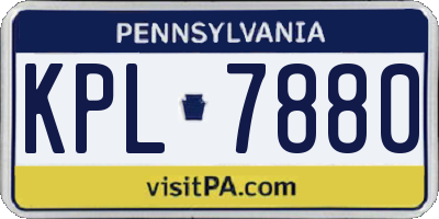 PA license plate KPL7880