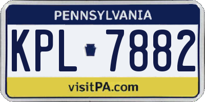 PA license plate KPL7882