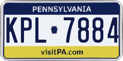 PA license plate KPL7884