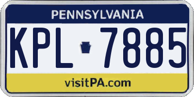 PA license plate KPL7885