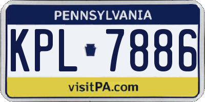 PA license plate KPL7886