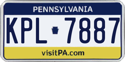 PA license plate KPL7887
