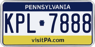 PA license plate KPL7888