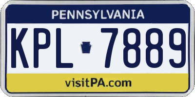 PA license plate KPL7889
