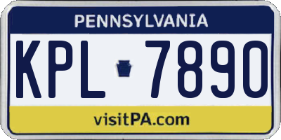 PA license plate KPL7890