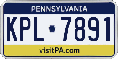 PA license plate KPL7891