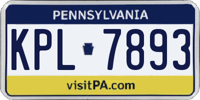 PA license plate KPL7893