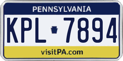 PA license plate KPL7894