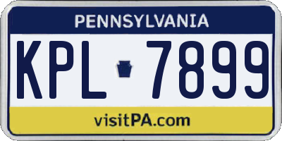 PA license plate KPL7899