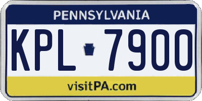 PA license plate KPL7900